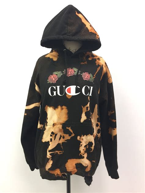 champion gucci hoodie black|gucci distressed hoodie.